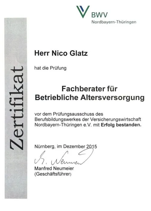Zertifikat Fachberater bAV